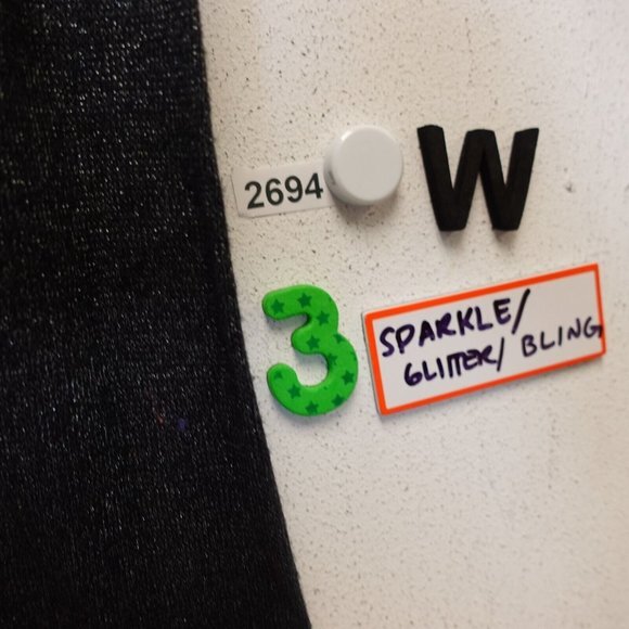 Banana Republic Top Large Black Cut Off Long Sleeve Metallic Sparkle Glitter‎ - Picture 10 of 10